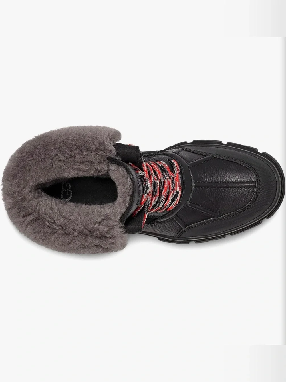 UGG Ashton Addies black waterproof boots with charcoal gray fur lining | Size 8